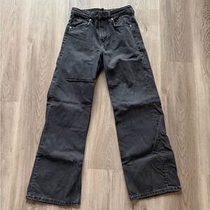 H&M High Rise Wide Leg Jeans, Black